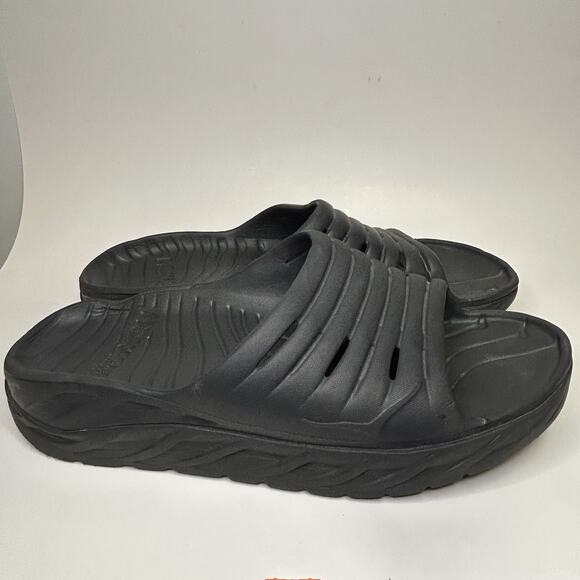 Hoka One One Ora Recovery Slide 2 Sandals Mens Size 12 Black Slip On Comfort main image 5